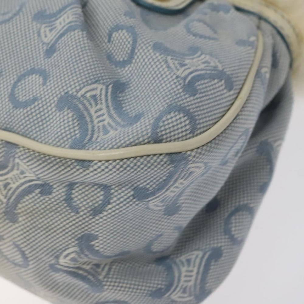 CELINE C Macadam Canvas Hand Bag Light Blue Gold Auth 121231 - Picture 9 of 16
